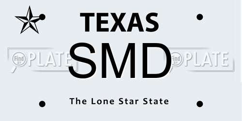 SMD Texas License Plate
