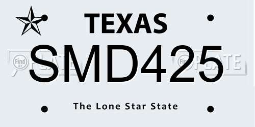SMD425 Texas License Plate