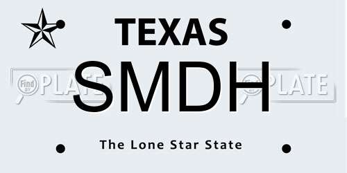 SMDH Texas License Plate