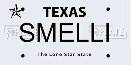 SMELLI Texas License Plate