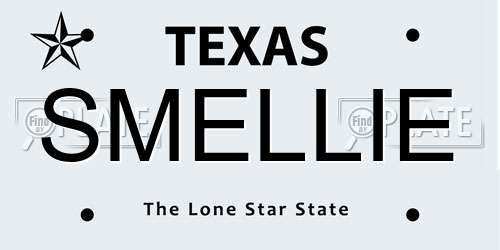SMELLIE Texas License Plate
