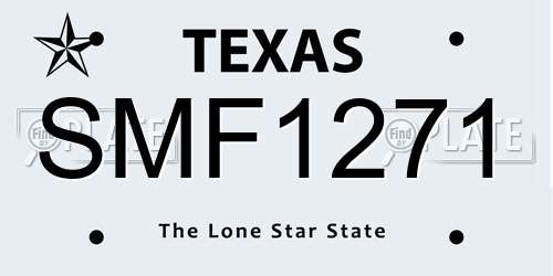 SMF1271 Texas License Plate