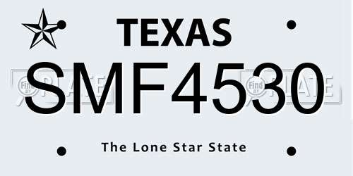 SMF4530 Texas License Plate