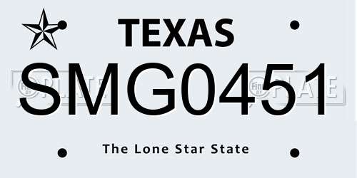 SMG0451 Texas License Plate