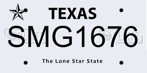 SMG1676 Texas License Plate