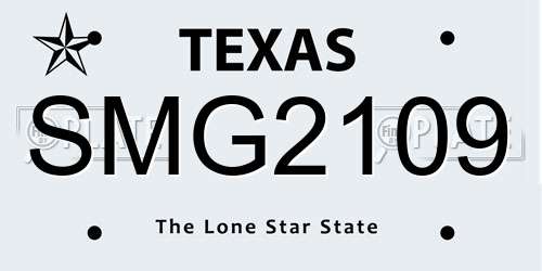 SMG2109 Texas License Plate