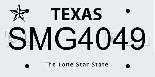 SMG4049 Texas License Plate