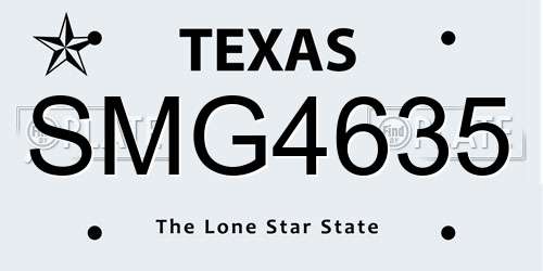 SMG4635 Texas License Plate