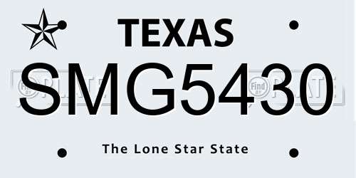 SMG5430 Texas License Plate