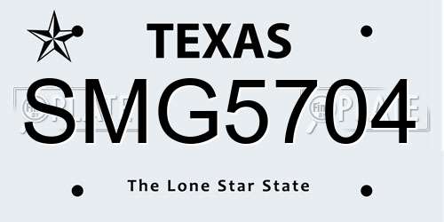 SMG5704 Texas License Plate