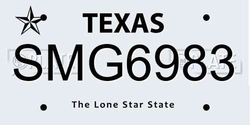 SMG6983 Texas License Plate