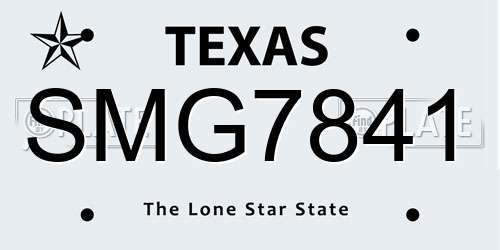 SMG7841 Texas License Plate