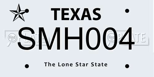 SMH004 Texas License Plate