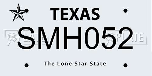 SMH052 Texas License Plate