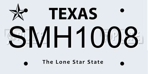 SMH1008 Texas License Plate