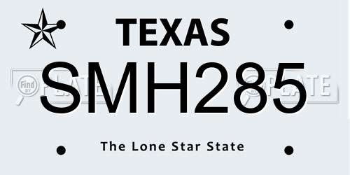 SMH285 Texas License Plate