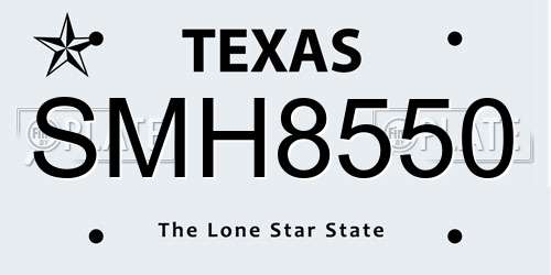 SMH8550 Texas License Plate