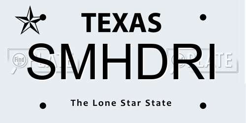 SMHDRI Texas License Plate