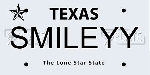 SMILEYY Texas License Plate