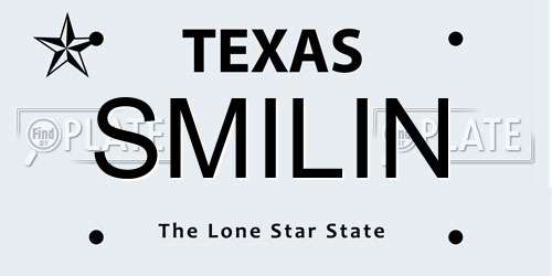 SMILIN Texas License Plate