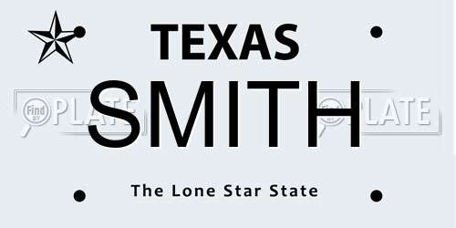SMITH Texas License Plate