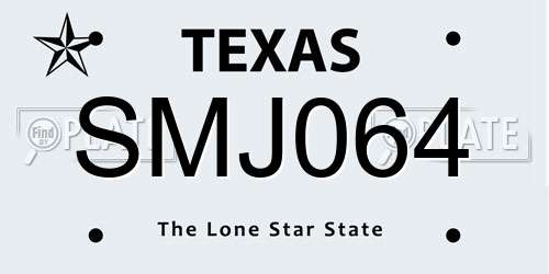 SMJ064 Texas License Plate