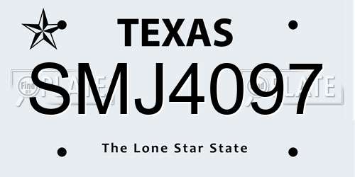 SMJ4097 Texas License Plate