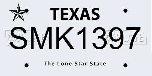 SMK1397 Texas License Plate