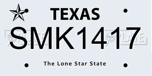 SMK1417 Texas License Plate