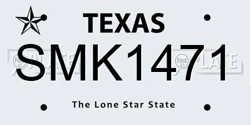 SMK1471 Texas License Plate