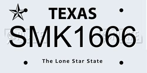SMK1666 Texas License Plate