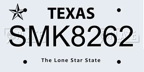 SMK8262 Texas License Plate