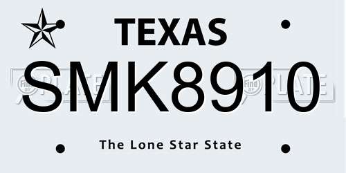 SMK8910 Texas License Plate