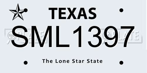 SML1397 Texas License Plate