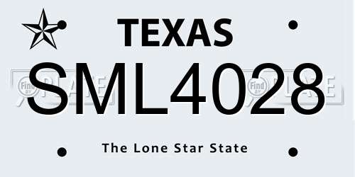 SML4028 Texas License Plate