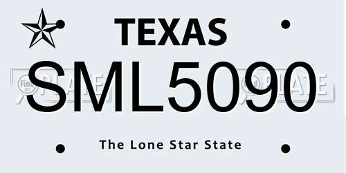 SML5090 Texas License Plate