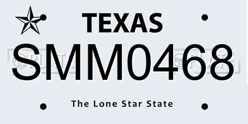 SMM0468 Texas License Plate