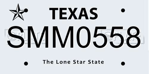 SMM0558 Texas License Plate