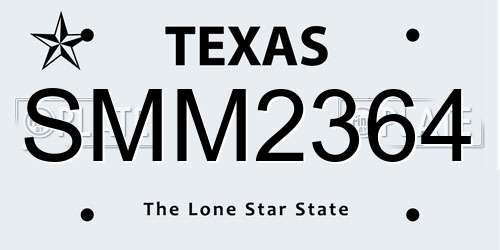 SMM2364 Texas License Plate