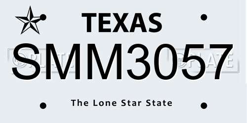 SMM3057 Texas License Plate