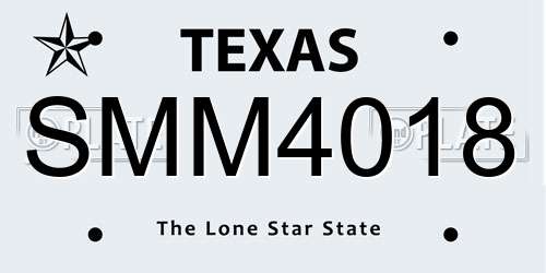 SMM4018 Texas License Plate