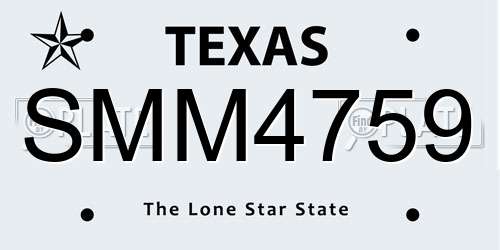 SMM4759 Texas License Plate
