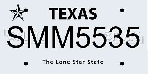 SMM5535 Texas License Plate