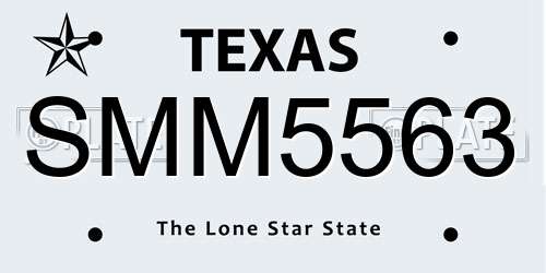 SMM5563 Texas License Plate