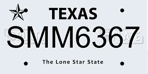 SMM6367 Texas License Plate