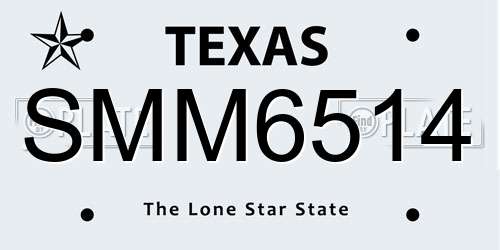 SMM6514 Texas License Plate