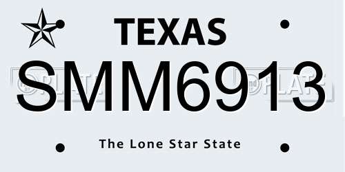 SMM6913 Texas License Plate