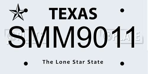 SMM9011 Texas License Plate