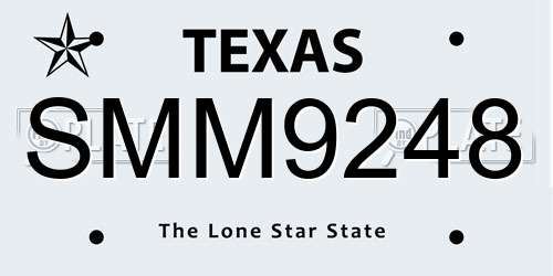 SMM9248 Texas License Plate