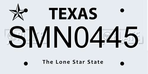 SMN0445 Texas License Plate